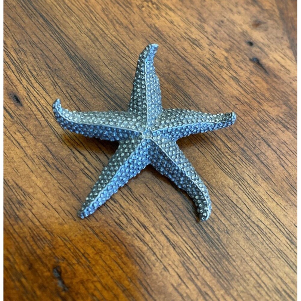 Pewter Starfish Brooch Signed Seagull